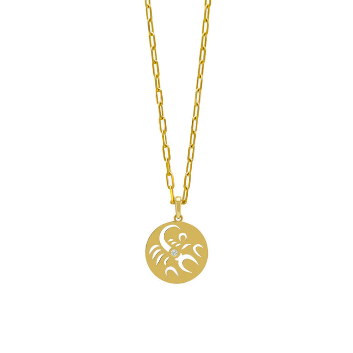 Olivenorma White Zircon Hollow Circle Zodiac Stainless Steel Necklace - Scorpio - image 11