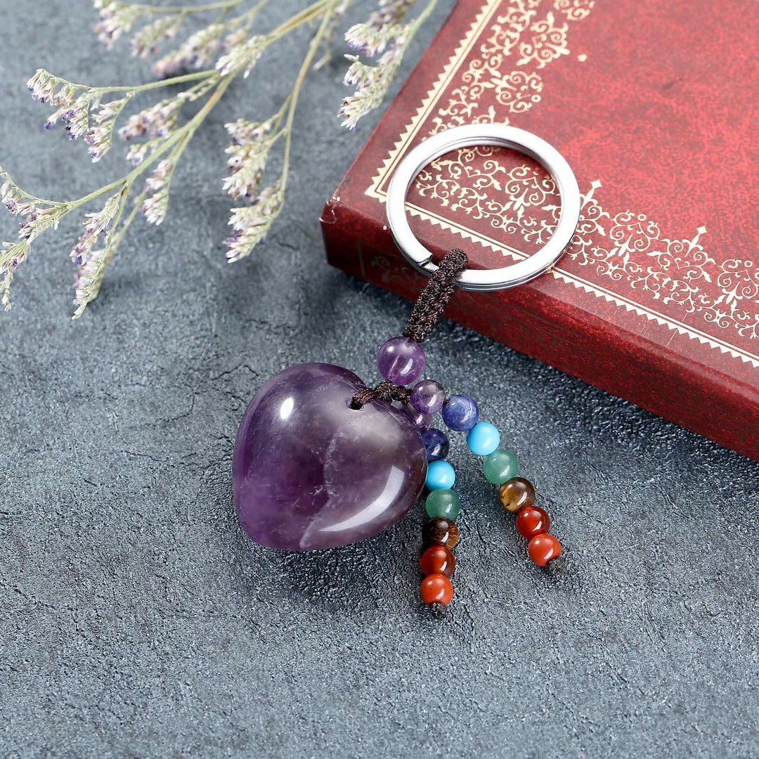 Olivenorma Natural Crystal Heart Keychain - image 1