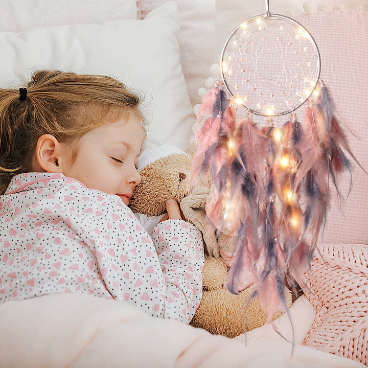 Olivenorma LED Light Up Handmade Feather Dream Catcher - image 6