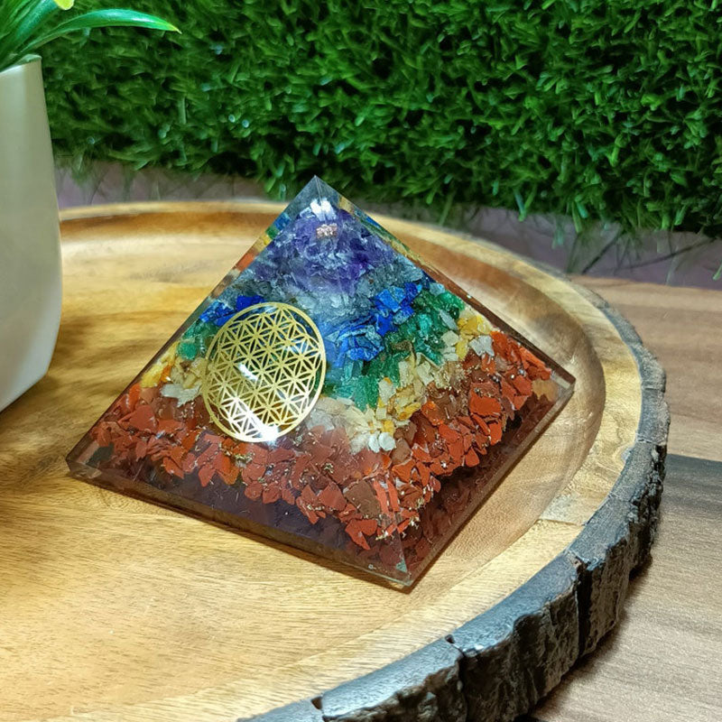 Olivenorma Chakra Flower Of Life Symbol Orgone Pyramid - image 5