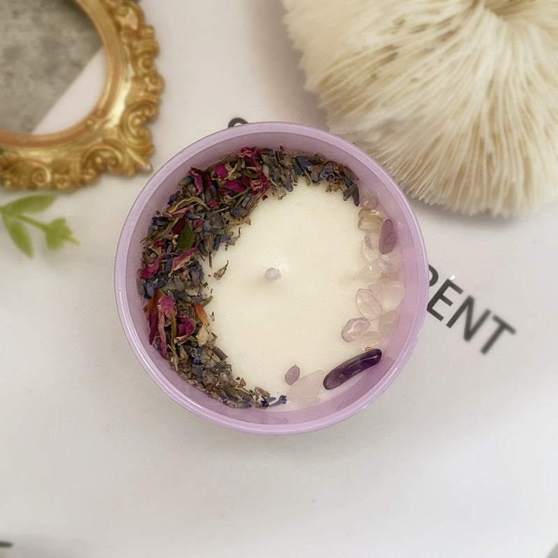Garden Roses - Handmade Natural Crystal Aromatherapy Crystal  Candle - Clear Crystal & Amethyst - Juniper & Lavender - image 7