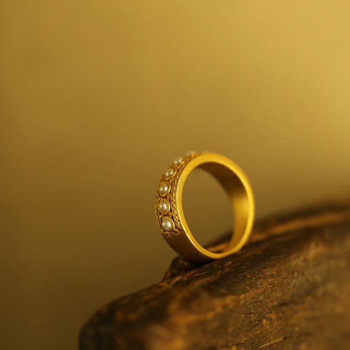 Olivenorma Pearl Delicate Open Adjustable Ring - image 3