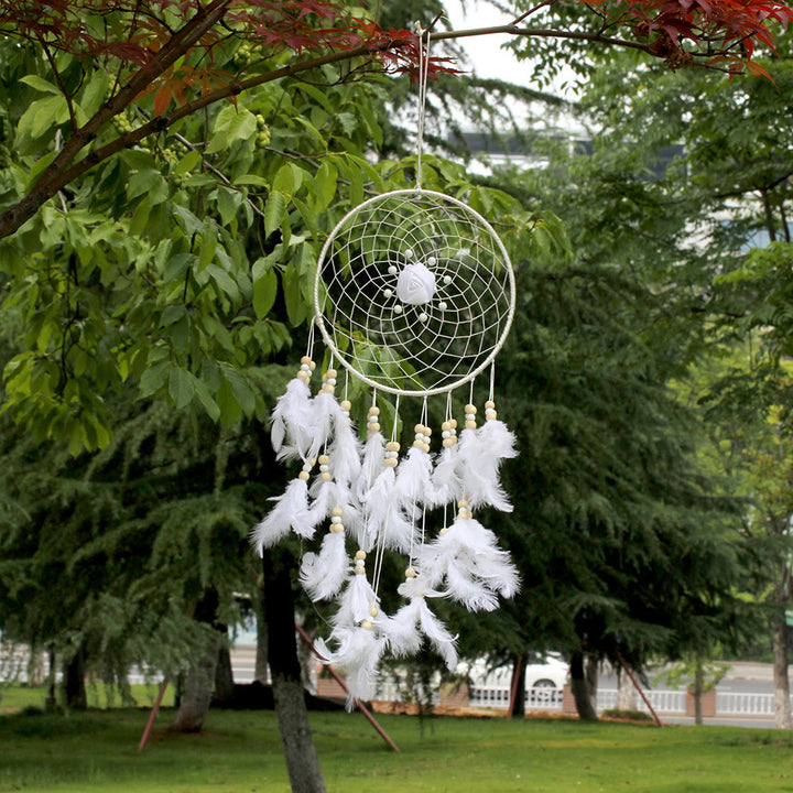 Olivenorma Large Purple Creative Style Rose Dream Catcher - White Rose Without Lights - image 16