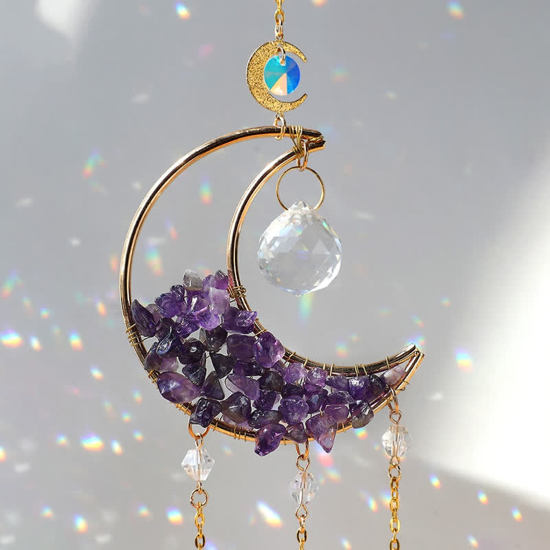 Olivenorma Moon Crystal Hourglass Wind Chime Suncatcher - image 3
