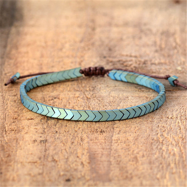 Olivenorma Adjustable Matte Hematite Arrows Bracelet - Green - image 2