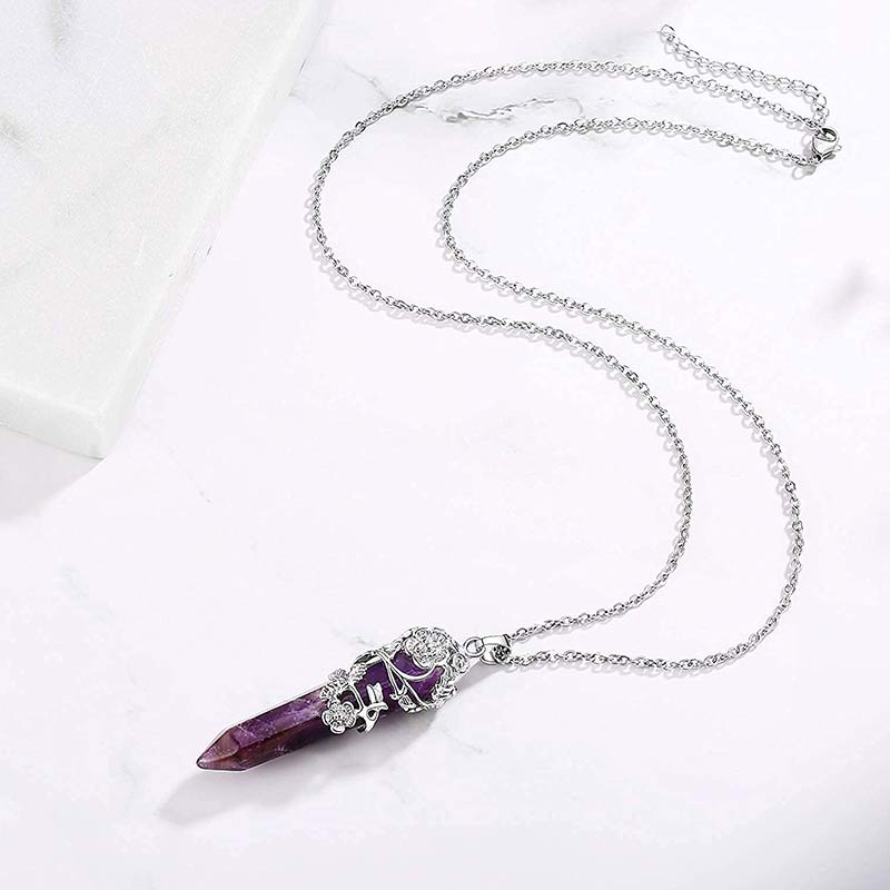 Olivenorma Natural Crystal Hexagonal Column Necklace - image 8