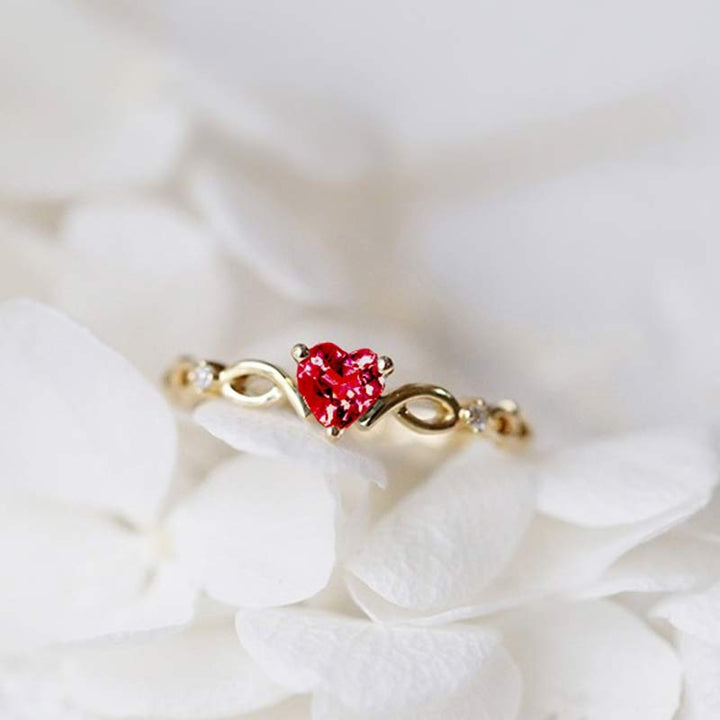 Olivenorma The Eternal Heart - Birthstone Ring - Gold-Red - 14 - image 4