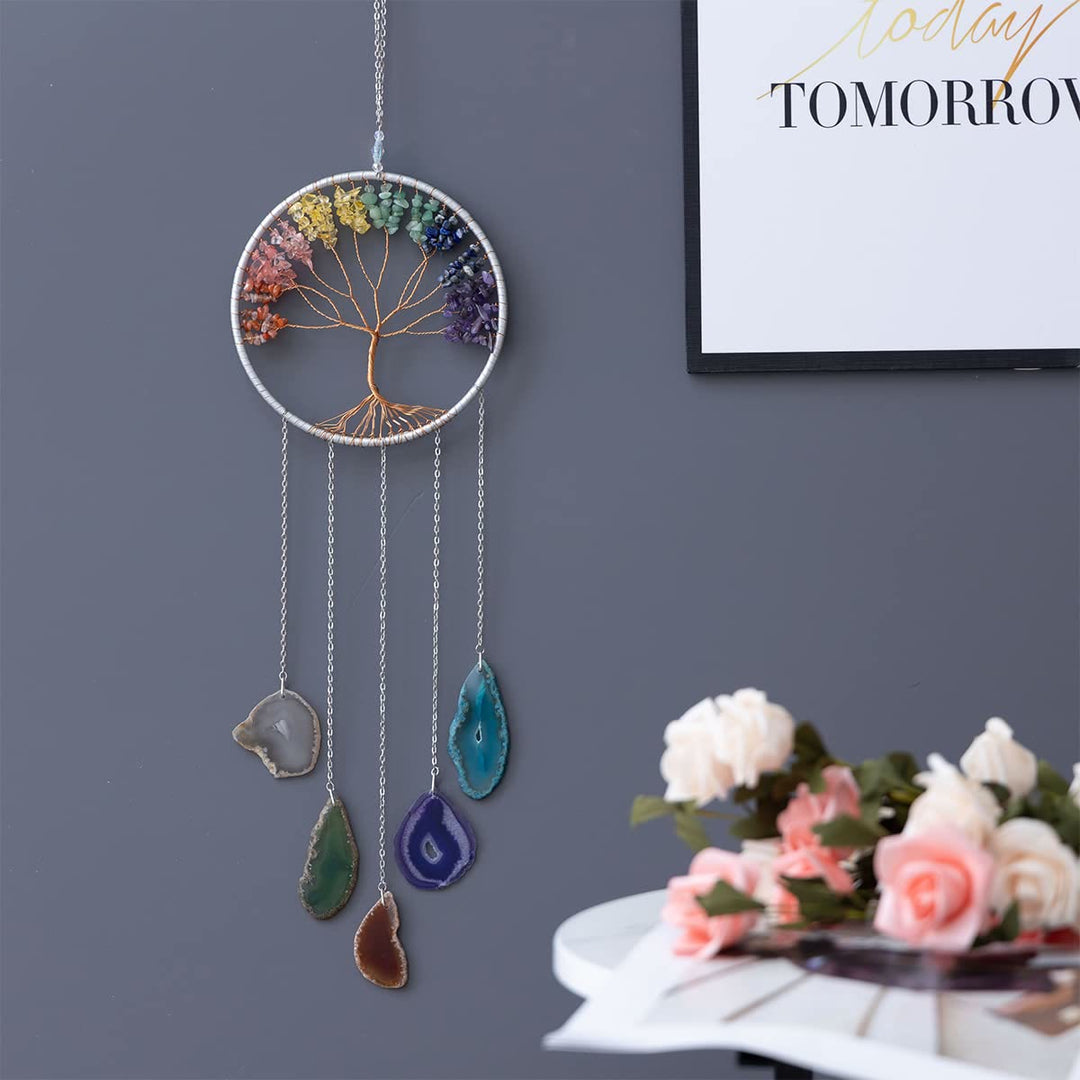 Olivenorma Chakra Agate Tree of Life Ornament Wall Decor - image 2