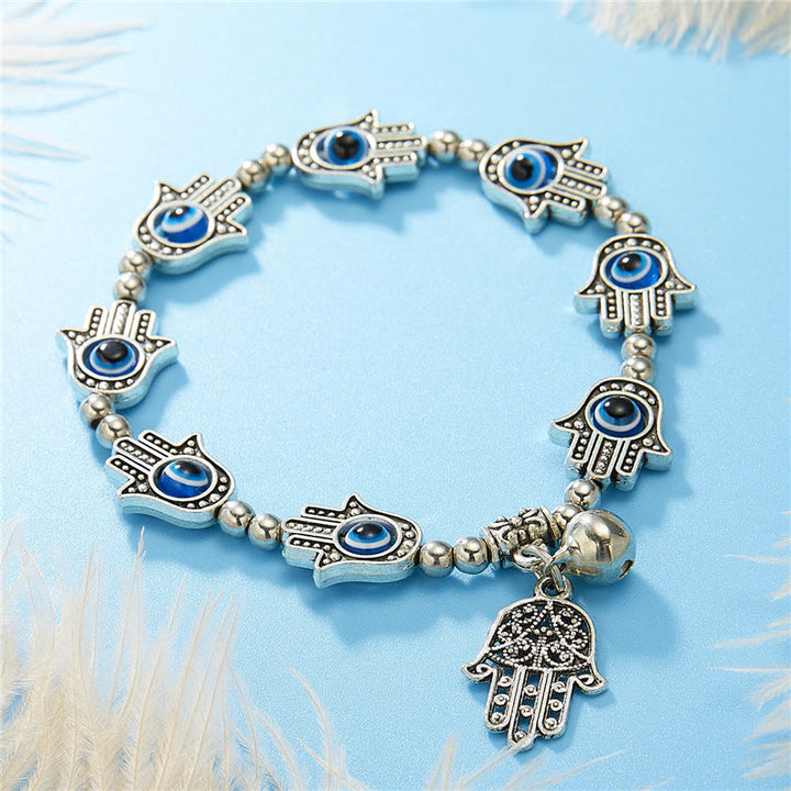 Olivenorma Evil Eye Hamsa Pendant Epoxy Zircon Bracelet - Evil Eye&Hamsa - image 0