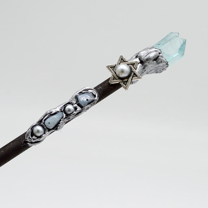 Olivenorma Moon Sun Star Fairy Crystal Wands - Aquamarine - image 1