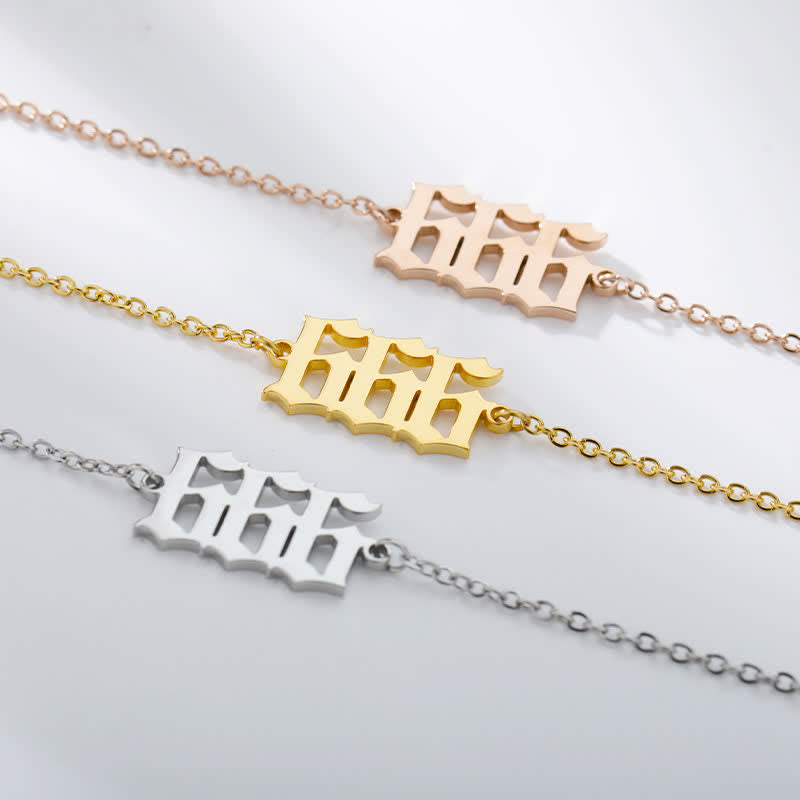 Angel Number Spiritual Anklet Bracelet  - Silver - 666 - image 8