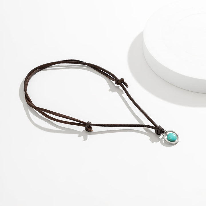 Olivenorma Ring Band Turquoise Leather Necklace - image 7
