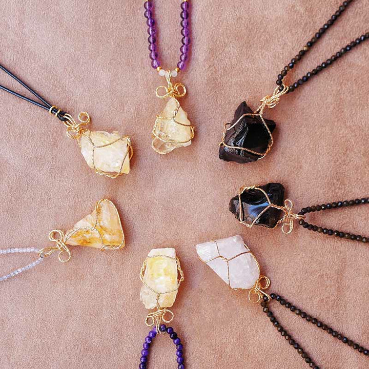 Olivenorma Natural Crystal Rough Handmade Pendant Necklace - image 0