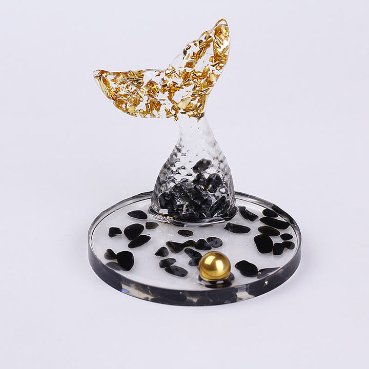 Olivenorma Crystal Gravel Glue Mermaid Tail Phone Holder Decoration - Obsidian - image 12