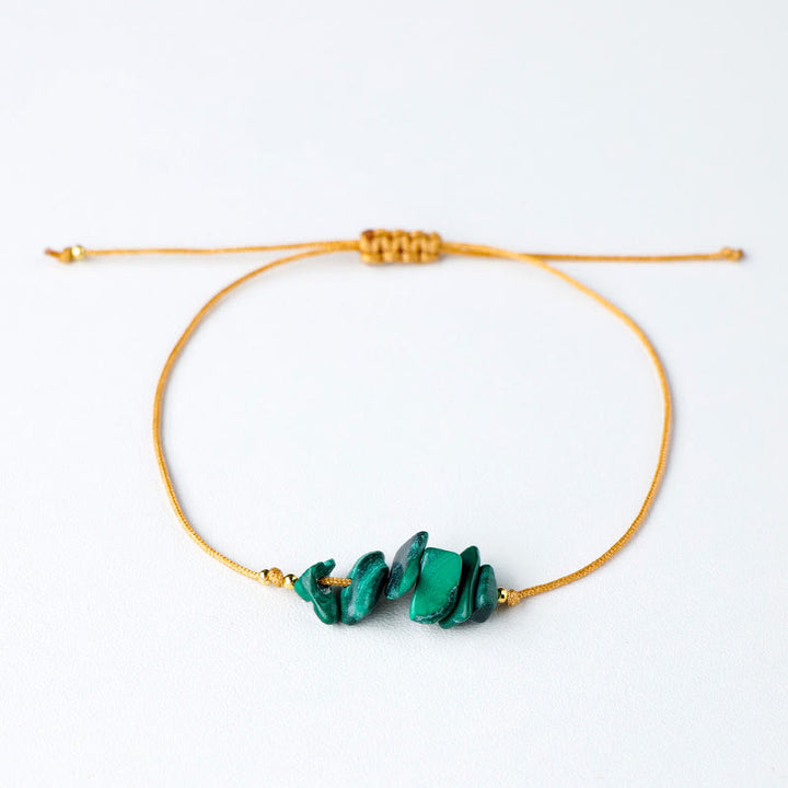 Olivenorma "Nature's Healing Wishes" Irregular Gemstone Braided Bracelet  - Malachite - image 11