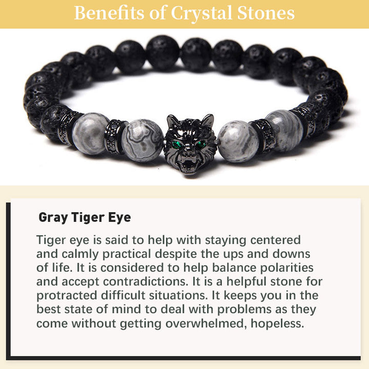 Olivenorma Gray Tiger Eye Wolf Bracelet - image 2