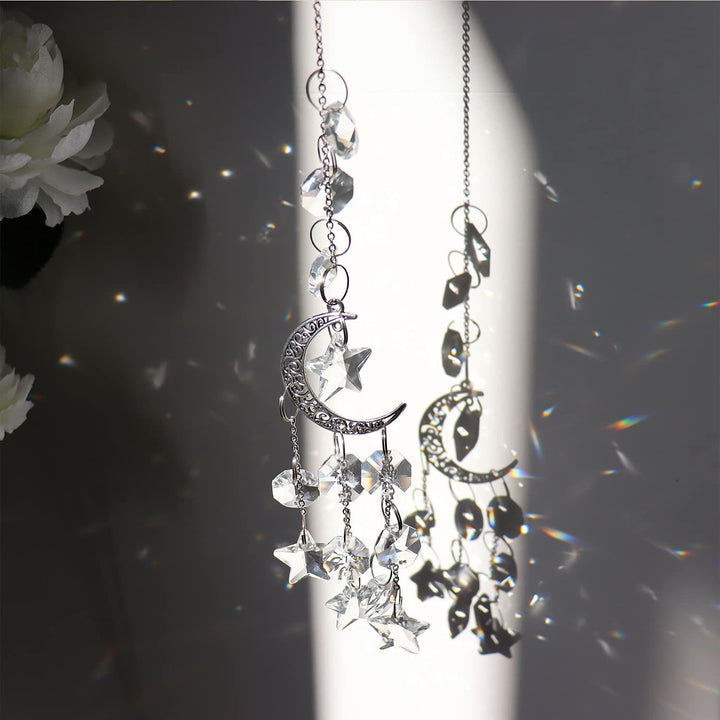 Olivenorma Moon Prism Crystal Suncatcher Wind Chime - Silver Moon - image 4