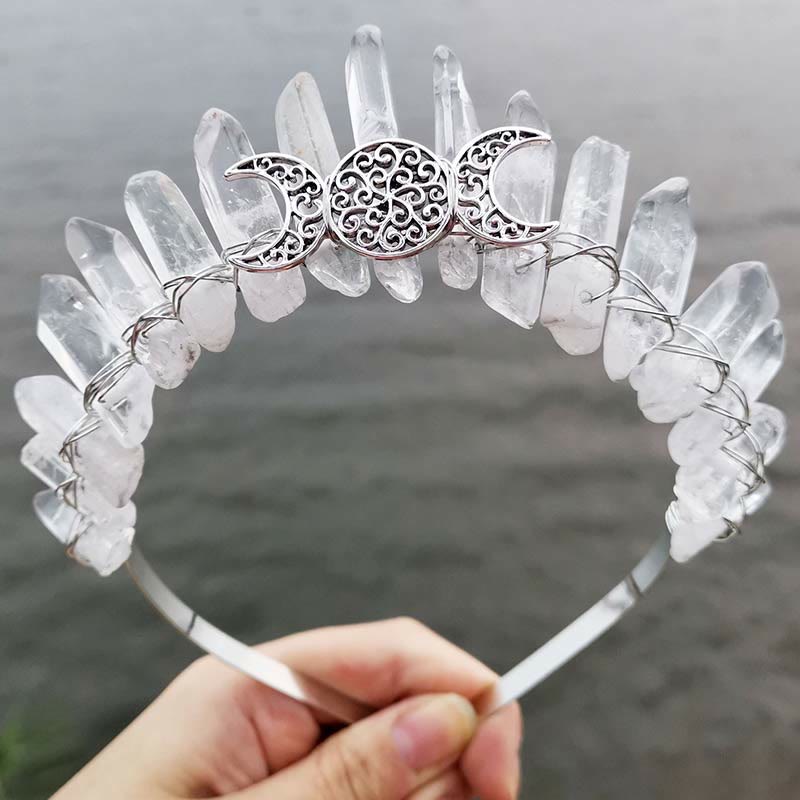 Olivenorma Fairy Healing Moon Clear Crystal Crown - Moon#1 - image 0