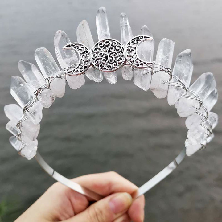 Olivenorma Fairy Healing Moon Clear Crystal Crown - Moon#1 - image 0