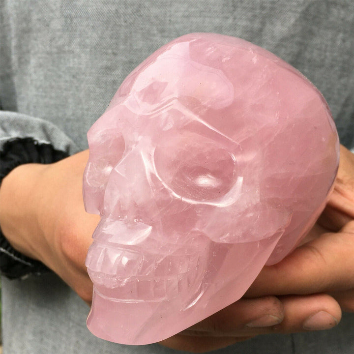 Olivenorma Natural Rose Quartz Crystal Skull Decoration - image 3