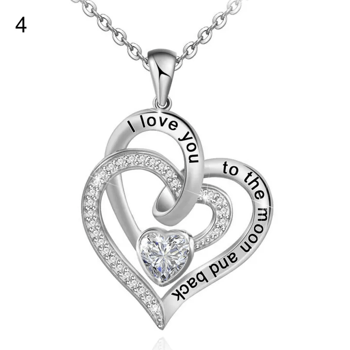 Olivenorma Hearts and Hearts Birthstone Necklace - Silver - April - image 19