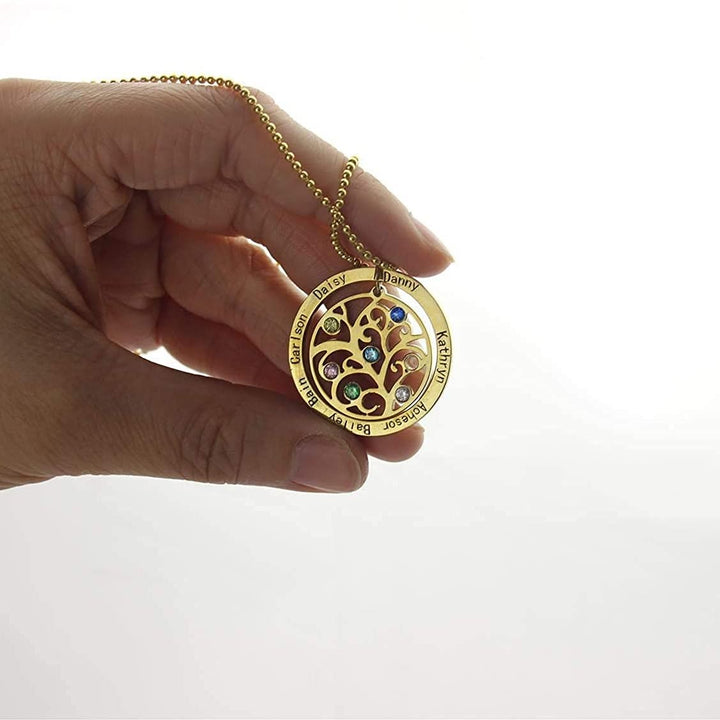 Olivenorma Tree of Life Birthstone Name Engraving Necklace - image 9