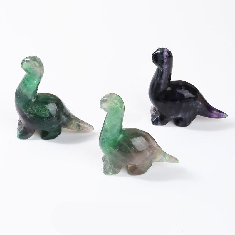 Olivenorma 2.5 Inches Crystal Dinosaur Home Docor Gemstone Decoration - Fluorite - image 7