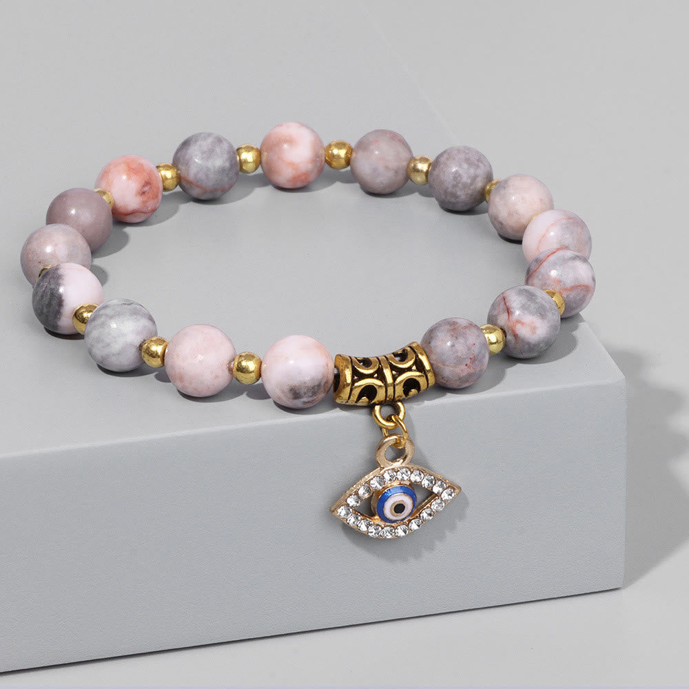 Olivenorma Natural Stone Beaded Evil Eye Pendant Bracelet - image 22