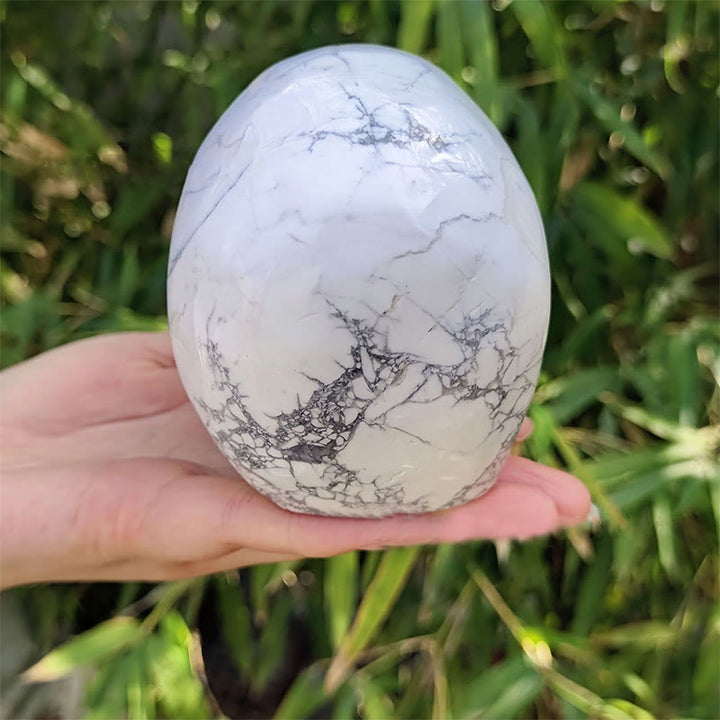 Olivenorma 10cm Natural White Turquoise Gemstone Decoration Crystal Skull - image 3