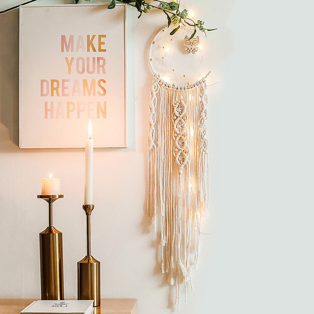 Olivenorma Cotton Rope Tapestry Dream Catcher - Owl - image 9