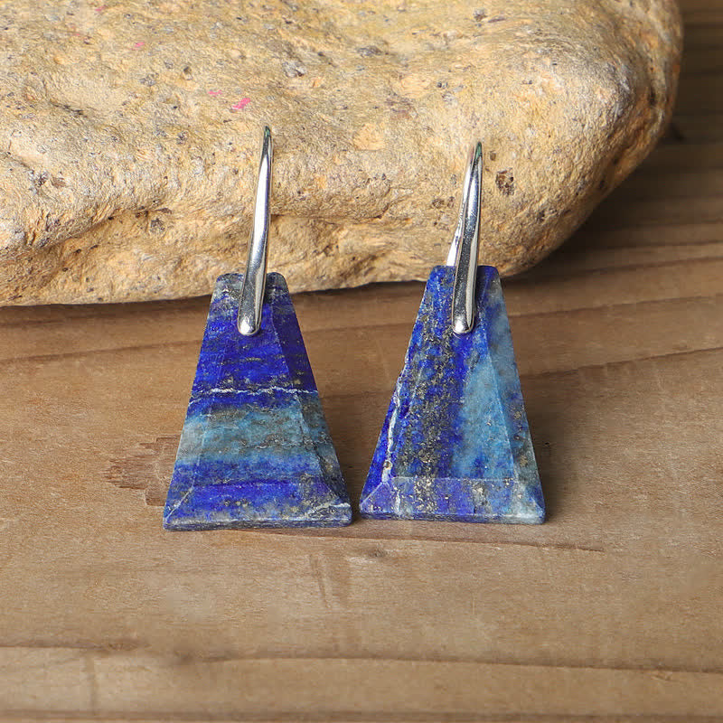 Natural Lapis Lazuli Crystal Earrings - image 1
