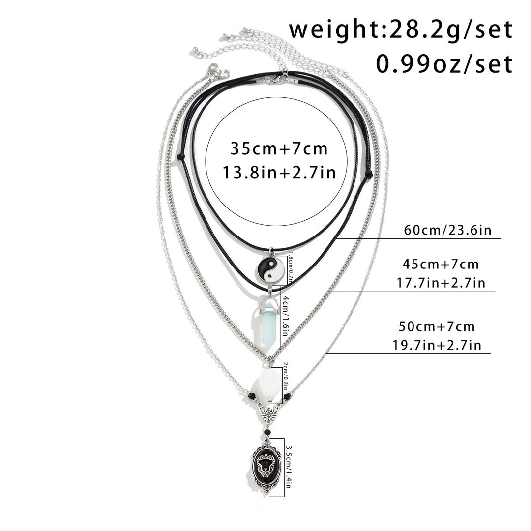 Olivenorma Opalite White Jade Bat Pendant Halloween Necklace Set - image 6
