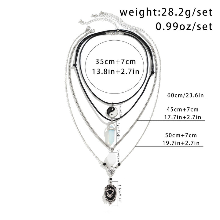 Olivenorma Opalite White Jade Bat Pendant Halloween Necklace Set - image 6