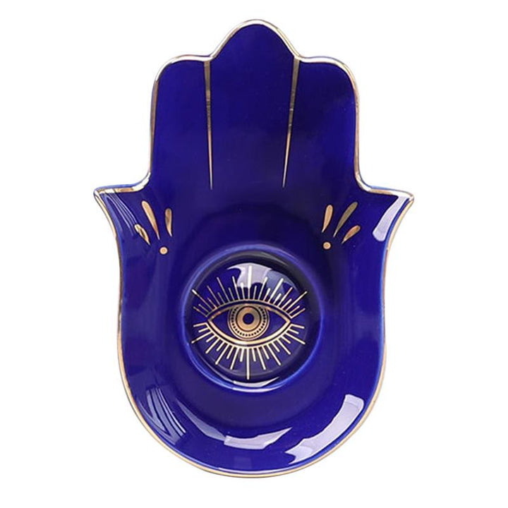 Olivenorma Hamsa Small Tray Evil Eye Jewelry Plate Coaster - Blue - Hamsa Evil Eye#1 - image 5