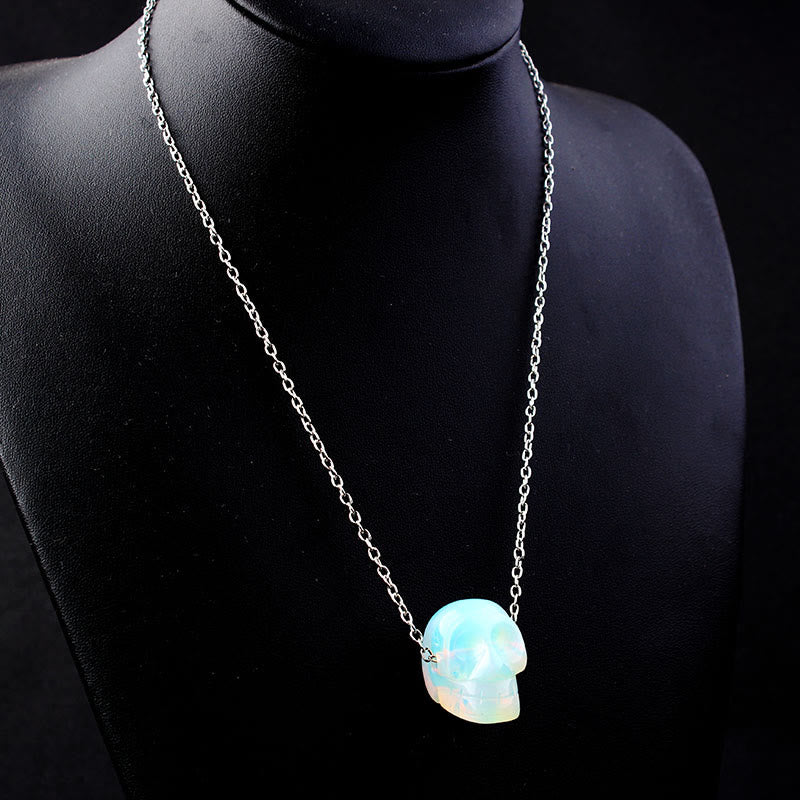 Olivenorma "Powerful Healing" Crystal Skull Necklace - Opal Skull - image 1