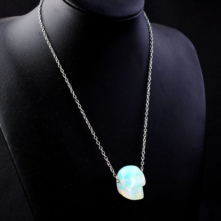 Olivenorma "Powerful Healing" Crystal Skull Necklace - Opal Skull - image 1