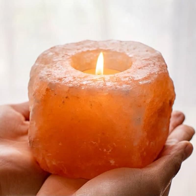Olivenorma Romantic Hand Carved Candle Holder Himalayan Pink Salt Lamp - image 7