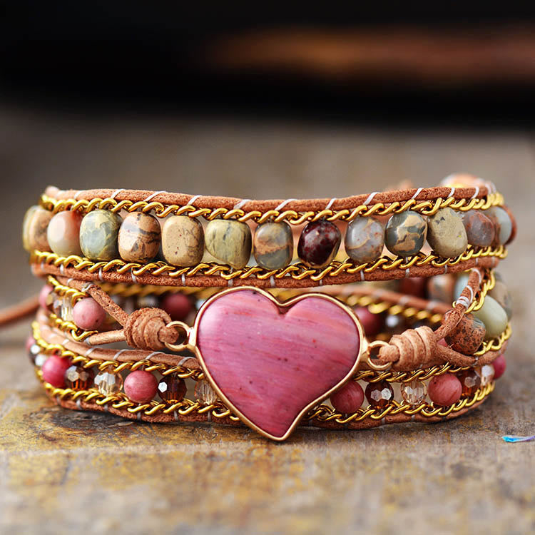 Pure Love Rhodonite Wrap Bracelet - image 3