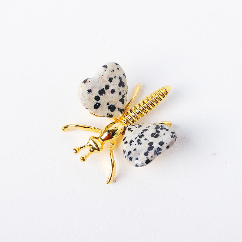 Olivenorma Natural Crystal Agate Dragonfly Gemstone Decoration - Dalmatian Jasper - image 3