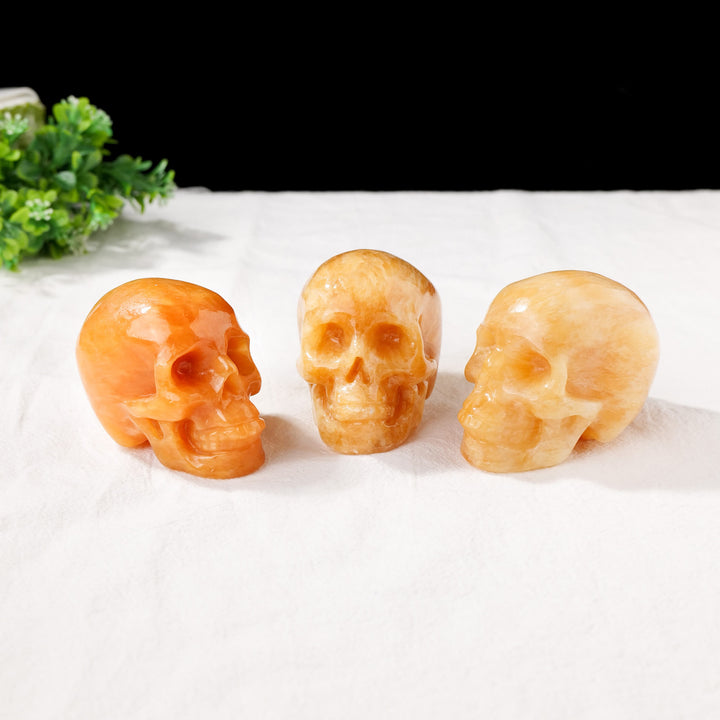 Olivenorma 3inch Yellow Aventurine Skull Head Gemstone Decoration - image 3