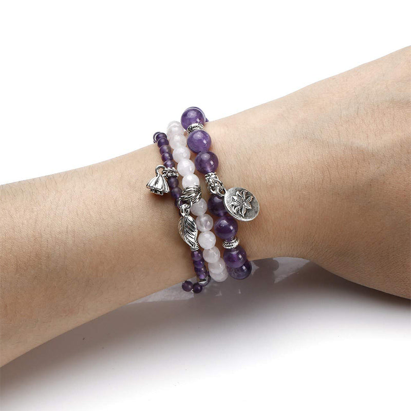 Amethyst Lotus Symbol 3 - Piece Bracelet - image 1