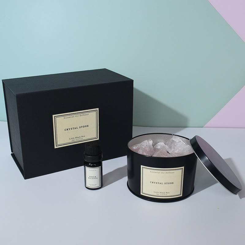 Olivenorma Diffuser Stone Essential Oil Crystal Aromatherapy Gift Box - Rose Quartz#Ebony Rose Incense - image 5