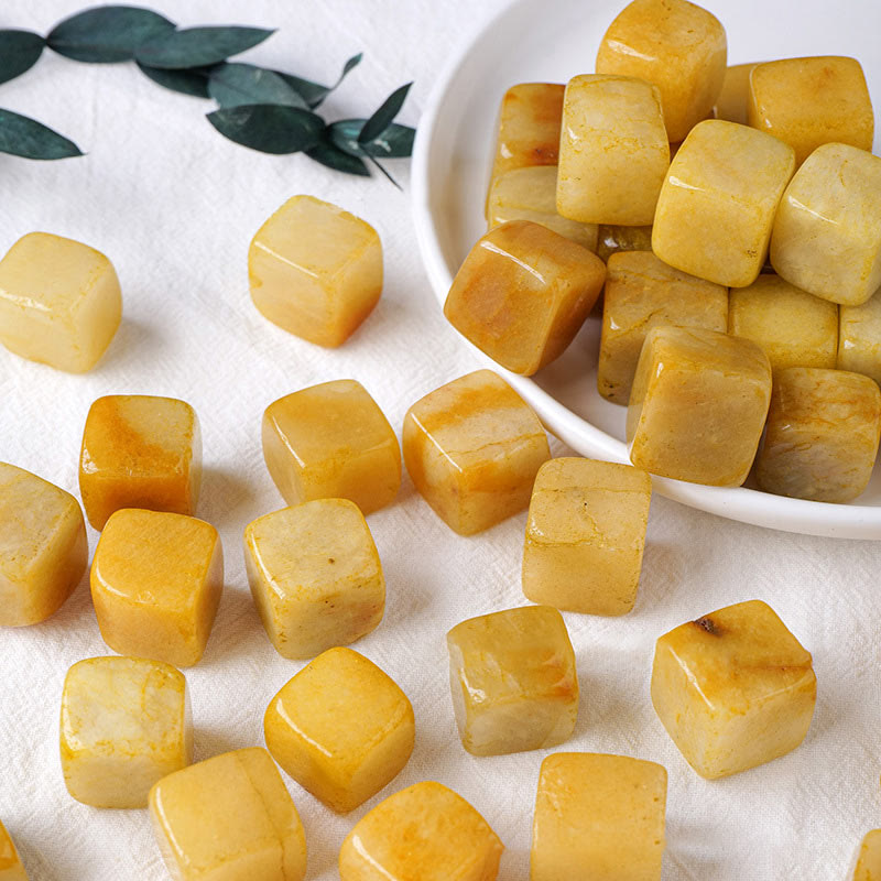 Olivenorma Yellow Agate Crystal Cube Natural Stone - image 2