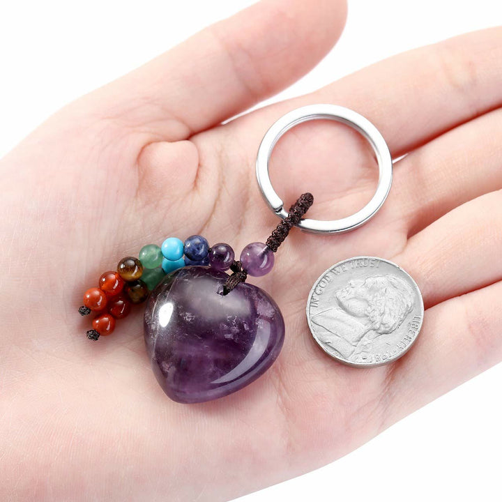 Olivenorma Natural Crystal Heart Keychain - image 2