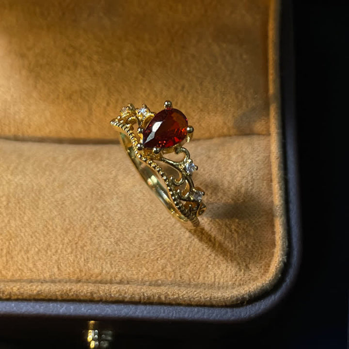 Olivenorma Garnet Crown Modelling Adjustable Ring - image 1