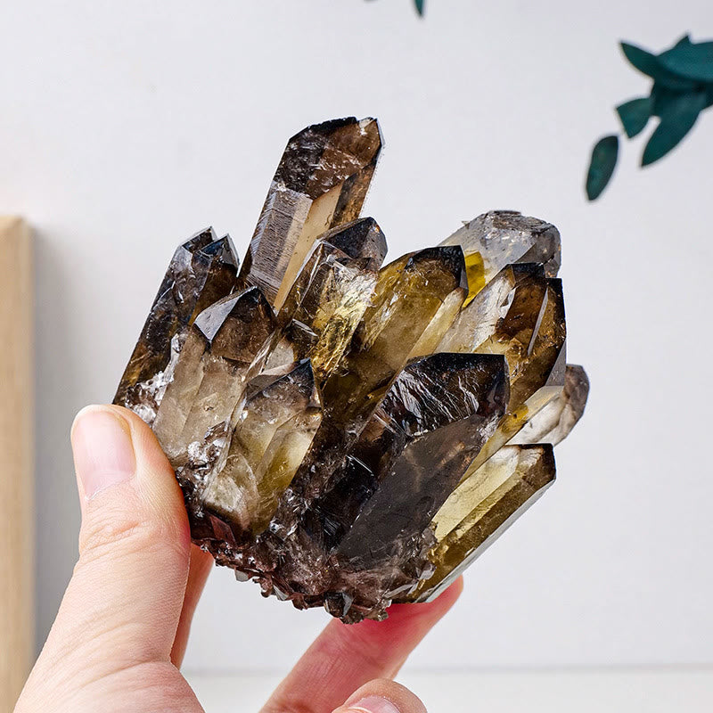Olivenorma Natural Smoky Quartz Cluster Gemstone Decoration - image 1
