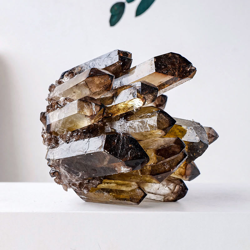 Olivenorma Natural Smoky Quartz Cluster Gemstone Decoration - image 4