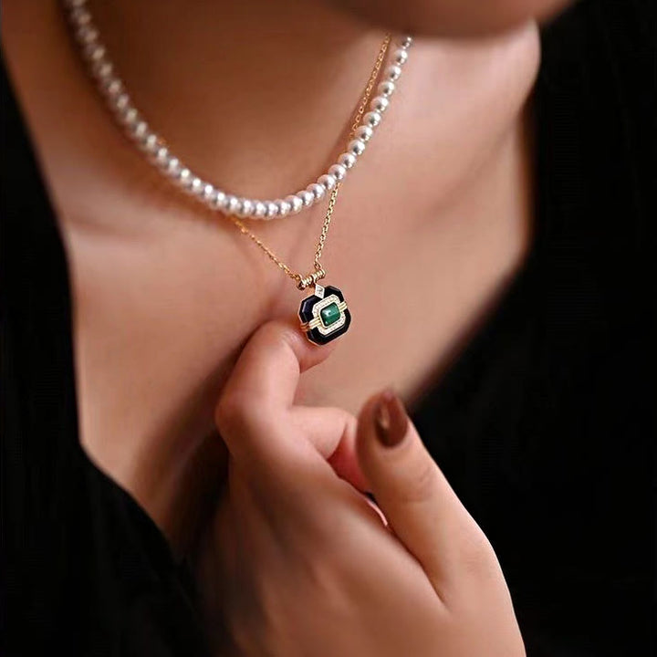 Olivenorma "Beyond the Oasis" Emerald Vintage Necklace - image 1