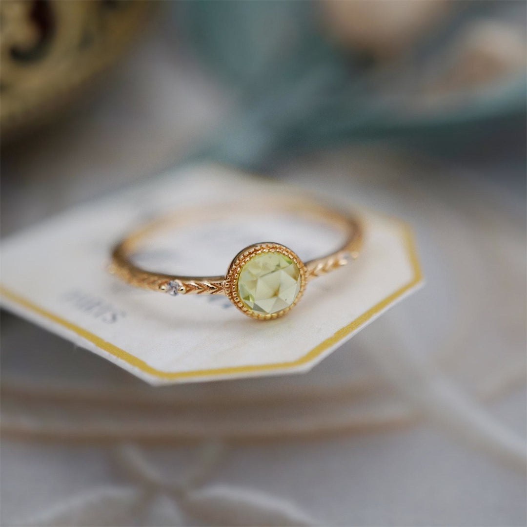 Olivenorma Natural Round Cut Green Peridot Ring - image 7