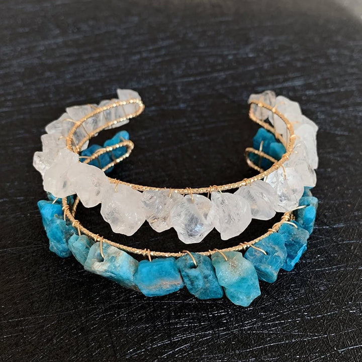 Olivenorma Natural Crystal Gravel Beads Wire Wound Bracelet - image 24